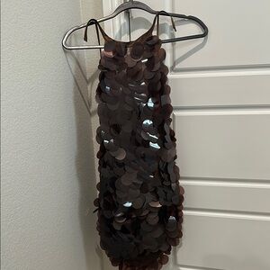 CULTNAKED Brown Sequin Jumpsuit